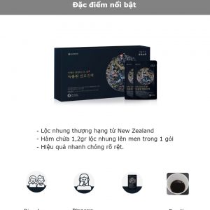 Nước lộc nhung chứa chiết xuất lộc nhung lên men từ New Zealand kết hợp cùng các loại thảo dược giúp tăng cường sức khỏe, giảm mệt mỏi.